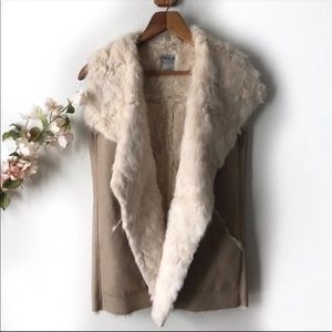 Zara faux leather fur vest